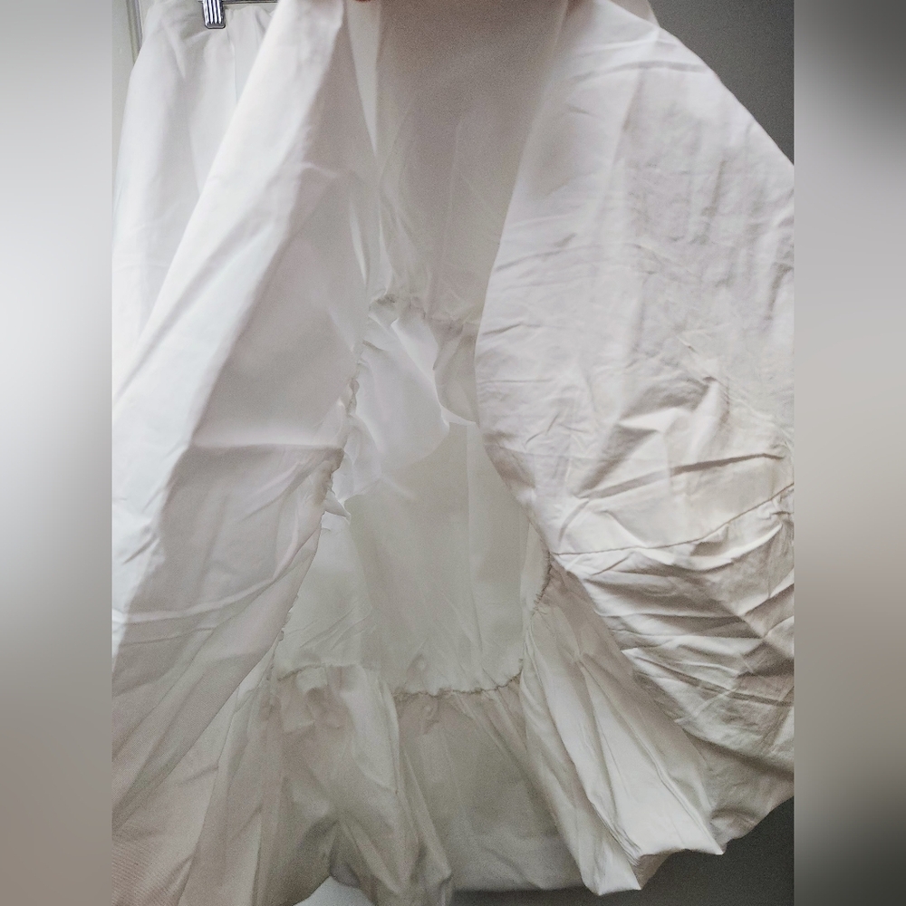 Zara White 100% Cotton Balloon Hem Midi Skirt - Size M - Trending Bubble Skirt - Picture 6 of 12